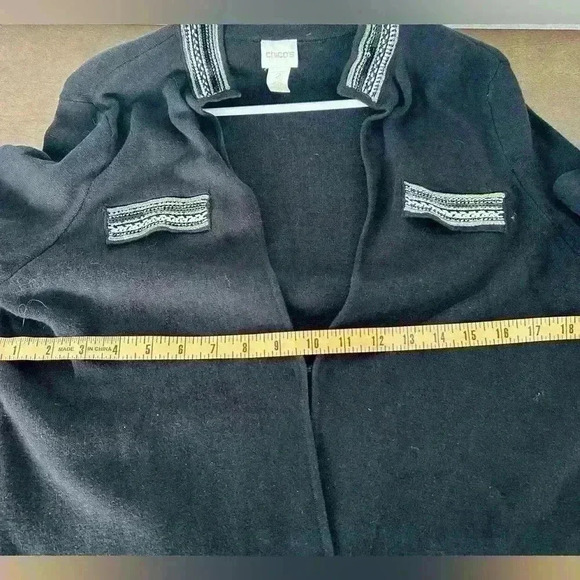 Chicos Embellished Heidi Cardigan Black - Large (2) Military chic - Picture 4 of 6